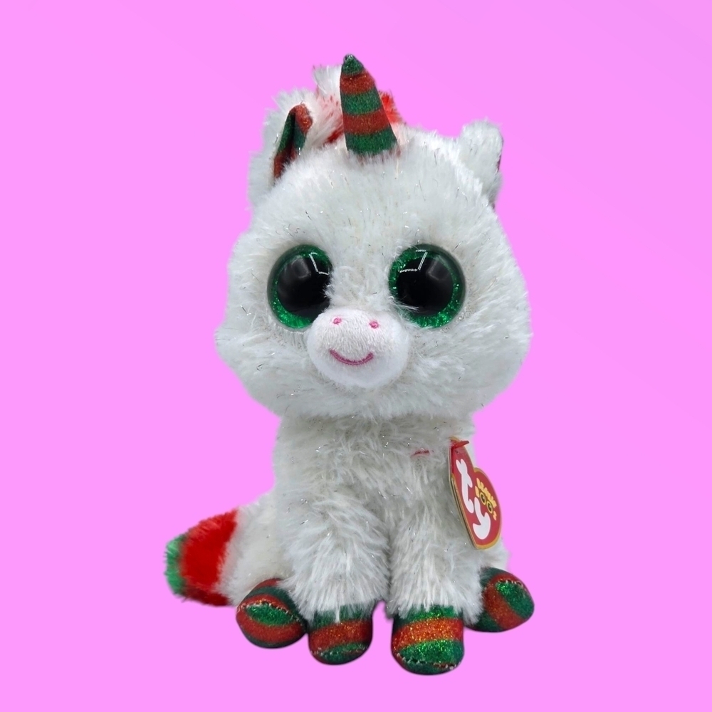 Ty Beanie Boos Snowfall the Unicorn Holiday Christmas Plush Toy